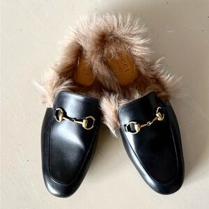 Authentic Gucci Princeton Mules with fur